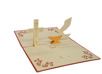 3D Pop-Up-Grußkarte "Taube & Kreuz"