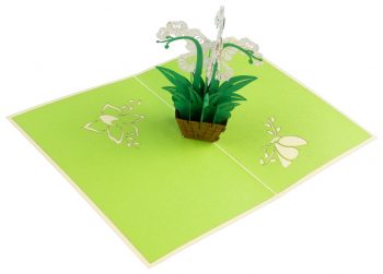 3D Pop-Up Grußkarte "Orchidee", weiss