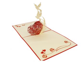 3D Pop-Up Grußkarte "Turteltaube"