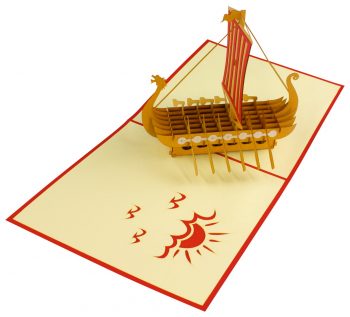 3D Pop-Up Grußkarte "Wikingerschiff"