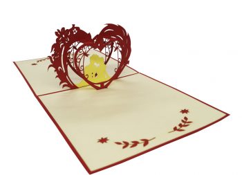 3D Pop-Up Grußkarte "Paar im Herz"