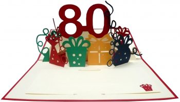 3D Pop-Up-Grußkarte - Geburtstag "80"