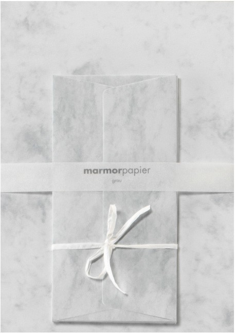 Briefset Marmor 6/6 grau