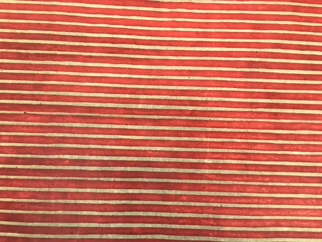 Lokta-Wachsbogen 50x70 cm "Stripes", cranberry